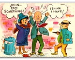 Comic John God Robbed And Peed His Pants UNP Continental Postcard O21 - $4.90