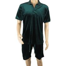 Men 2pc Stacy Adams leisure jogging suit Shorts Set Summer 3820 Green Velvet image 2