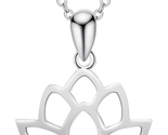 Mothers Day Gift for Mom Wife,  Sterling Silver Open Lotus Flower Pendan... - $45.13