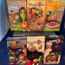 VeggieTales VHS Christmas Esther Lot of 6 Christian Children&#39;s &amp; 321 Penguins - £35.85 GBP