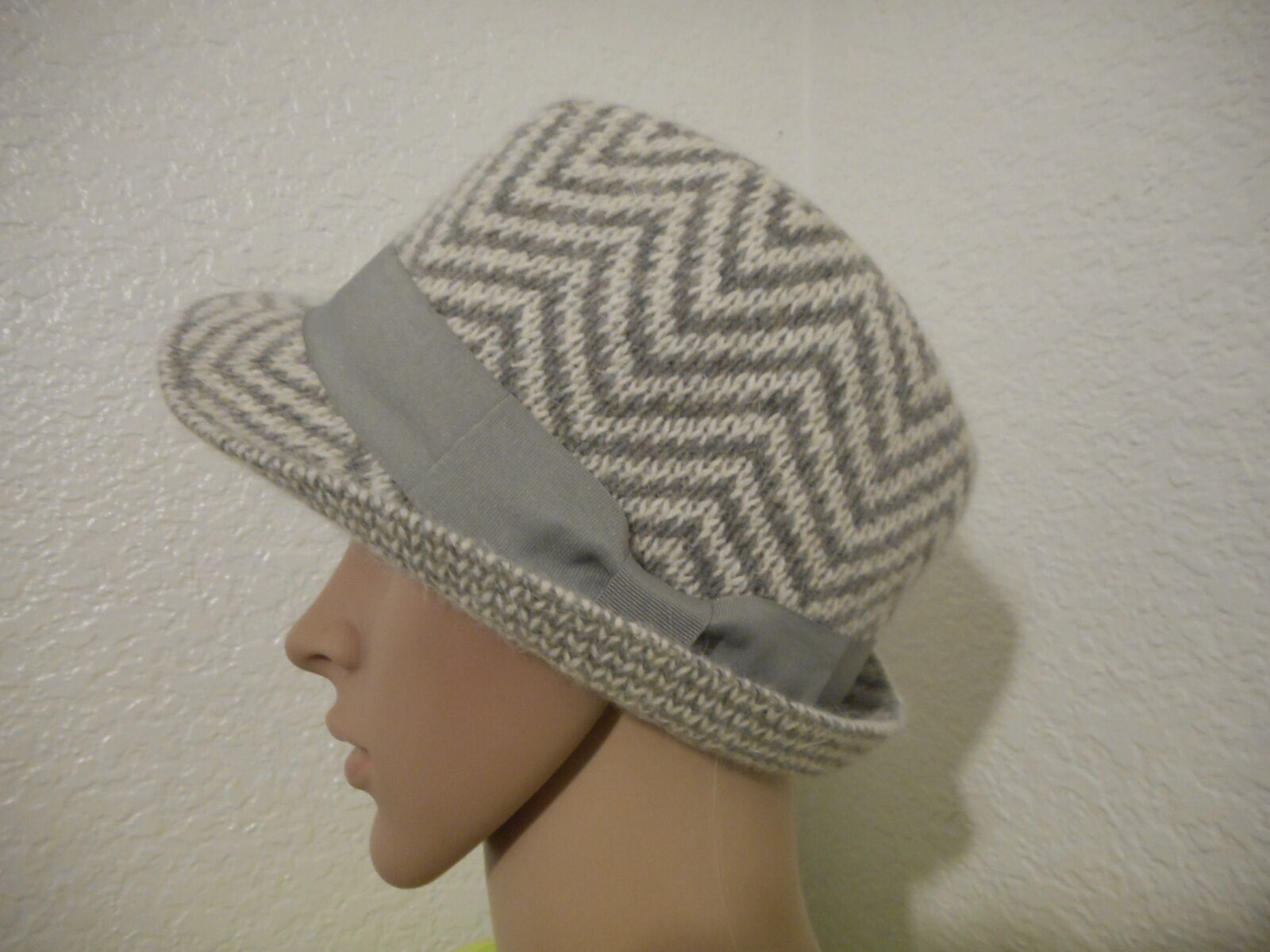 Primary image for Women's Scala Pronto Patterned Fedora Hat Grey  NEW