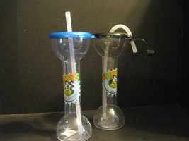Lot of 2 Walt Disney World Goofy Glaciers Drinking Cups, Lids &amp; Straws W... - $11.29