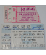 Def Leppard 2 Vintage Ticket Stubs 1987 Glens Falls NY 88 Orchard Beach ... - $20.03 CAD