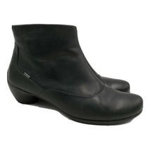 ECCO Gore Tex Boots Size 40 Black Leather Ankle US 9 Side Zip - $83.11