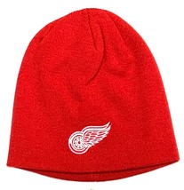 Detroit Red Wings NHL Reebok Vintage Red Cuffless Knit Hat Cap Adult Beanie - £13.56 GBP