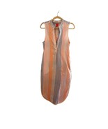 Red Carter Size XS Striped Long tunic top dress 100% Cotton Sleeveless D... - $460.26 MXN
