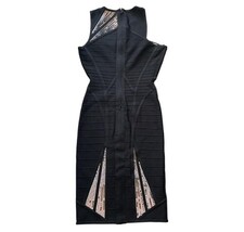 Herve Leger XS Black Bandage Sequin Embellished Bodycon Dress 35" Glam Party image 7