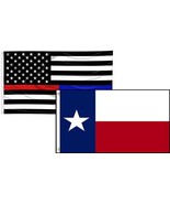 K&#39;s Novelties 3x5 USA Red Blue Line Texas State 2 Flag Wholesale Set Com... - $9.88