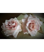 Two blush pink fondant roses cake topper. Gum paste flowers. Fondant flo... - £43.26 GBP+