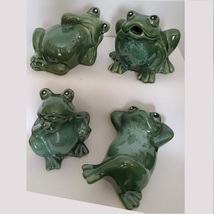 Garden Frog Statue, choose 1 of 4 different styles, Porcelain frog figurine image 2