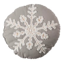 Snow Flakes Christmas Embroidered Decorative Cushions 2 Pcs (17.32” Of Diameter) - £47.62 GBP