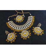 Kundan Jewelry Indian Earrings Necklace Tikka Set New Year Chokar Bridal... - €54,71 EUR