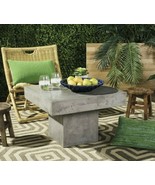 NEW Concrete Cube Pedestal Coffee Table Modern Farmhouse INdoor Outdoor  - £269.26 GBP