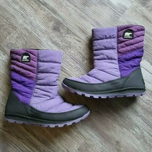 SOREL Whitney Waterproof Snow Puffy Mid Waterproof Boot Purple Youth Size 4Y - £28.05 GBP