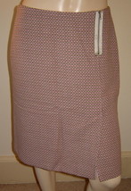 ANN TAYLOR Pink/Brown/Beige Geometric Print Stretch Wool Blend Skirt (6P... - $19.50