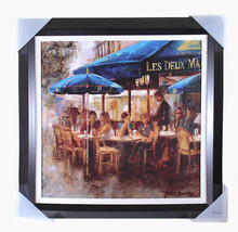 New Picture Les Deux Magots cafe Paris France Faux Canvas Wall Frame Art Work - £72.15 GBP