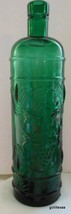 Emerald Green Pressed Glass Bottle with Grapes 11.5&quot; - £17.50 GBP