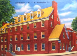 YMCA Burlington Vermont Linen Postcard Unused Brick Building Tichnor Bros Vintag - $6.46