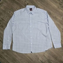 UNTUCKit Shirt Mens 2XL Blue Checks Plaid Button Up Long Sleeve Cotton XXL - £15.81 GBP