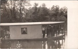 RPPC Early 1900s Small Ferry Boat on the River Guys and Gals aboard Postcard X8 - $12.95