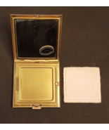 EVANS Makeup Compact Mirror Powder Puff VTG Glamour Vanity Red Gold EP UNUSED - $29.64