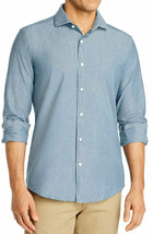 New Mens Dylan Gray Linen Cotton Blue Chambray Button Down Shirt S B4HP - £15.71 GBP