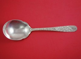 Repousse by Kirk Sterling Silver Berry Spoon Scalloped 9&quot; Serving Antique - £147.44 GBP