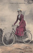 Comme On File Aujourd&#39;hui~French WOMAN-BICYCLE-FAHRRAD-VELO~1904 Photo Postcard - £9.31 GBP
