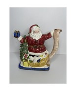 Fitz &amp; Floyd OCI Omnibus North Pole Express Santa Tea Pot Holds 58 Oz 1993 - $40.75