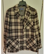 Vtg Mens S Pendelton Brown/Tan Plaid Single Breasted 3-Button Sport Coat USA - $28.71