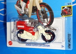 Hot Wheels NEW 2023 Factory Set HW Moto #160 Honda Super Cub Custom Red &amp; White - £2.62 GBP