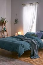 Teal Blue Duvet Cover 100% Washed Cotton Duvet Cover Boho Bedding Bedding Set Qu - £49.49 GBP+