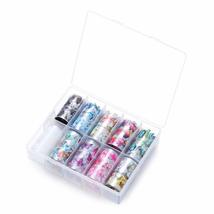 10 Rolls Nails Decoration Manicure Transfer Wraps Decals Paper 3D Colorful Nail  - £10.35 GBP