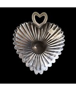 Vtg Evita Bleikristall Germany 24% Lead Clear Crystal Ridged Heart Candy... - £11.33 GBP