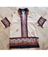 ALAN STUART Vintage Men&#39;s Disco Polo Pullover Shirt Size Medium 70s 80s - £38.95 GBP