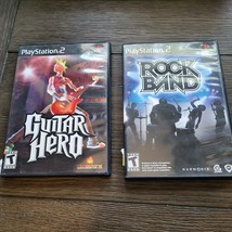 Rock Band &amp; Guitar Hero Sony PlayStation 2 (PS2)  With Manuals - £11.98 GBP