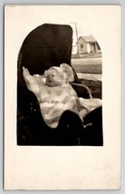 RPPC Cute Baby Lucille In Her Stroller c1910 Real Photo Postcard T23 - $3.95