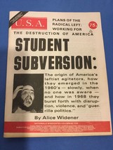 Alice Widener / Student Subversion U.S.A Magazine 1st Edition 1968 Sixties - $942.07 MXN