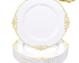 50Pcs Gold And White Plastic Plates - 10.25Inch Disposable Gold Plastic ... - $60.99
