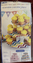 Cardboard Cupcake Stand Holder Tower 3-Tier Round Reversible Dessert Pastry 24+ - £15.78 GBP