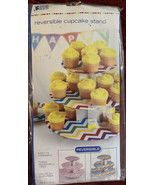 Cardboard Cupcake Stand Holder Tower 3-Tier Round Reversible Dessert Pas... - $17.70