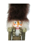 Holly Adler Glitter Nutcracker With Brown Faux Fur Hat &amp; Striped Legs - $74.32 CAD