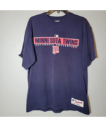 Minnesota Twins Shirt Mens M Majestic MLB Authentic Collection Baseball Blue - £11.71 GBP