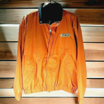Vtg Devon &amp; Jones Orange Jacket Zip Up Large Polyester/Cotton Arlington Race - £7.77 GBP