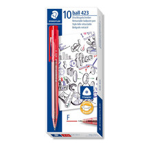 Staedtler 423 Fine Ballpoint Pen (Box of 10) - Red - $32.81