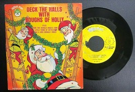 Deck The Halls With Boughs Of Holly (45 Rpm) Peter Pan Record Santa Claus Sleeve - £7.93 GBP