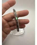 Antique Art Deco Sterling Silver R. Blackinton Green Accent Bangle - €128,49 EUR