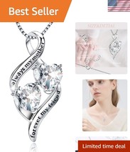 925 Sterling Silver Heart Infinity Pendant Necklace - Perfect Gift for Mom - $840.68 MXN