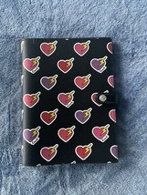 Coach Notebook with Heart Bolt Print Silver Black Multi Smooth Leather - $1,545.88 MXN