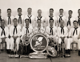 WWII 49th US Naval Construction Battalion Seabees Band Photograph World ... - $31.84